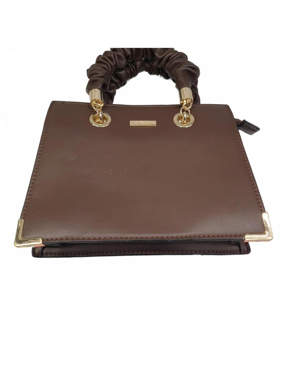 ALDO Bilithax Top Handle Bag Brown Structured Top Gold Hardware Handbag - Picture 13 of 16